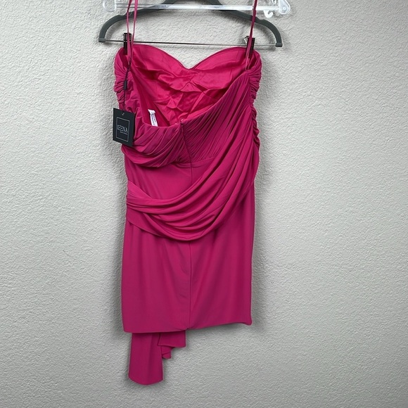 NWT Ieena Mac Duggal 11565 Strapless Sweetheart Neckline Ruched Dress Mini Sz 6 - Picture 6 of 14